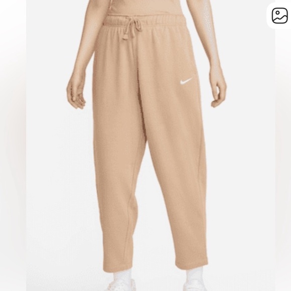 Nike Barrel Sweatpants Sweats Womens Tan Horseshoe Wider leg - Picture 1 of 4